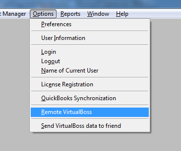 Remote VirtualBoss Menu