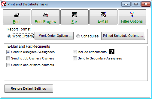 Print Email and Fax Print Email Fax Control Panel