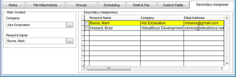 Secondary Assignees Secondary Assignees